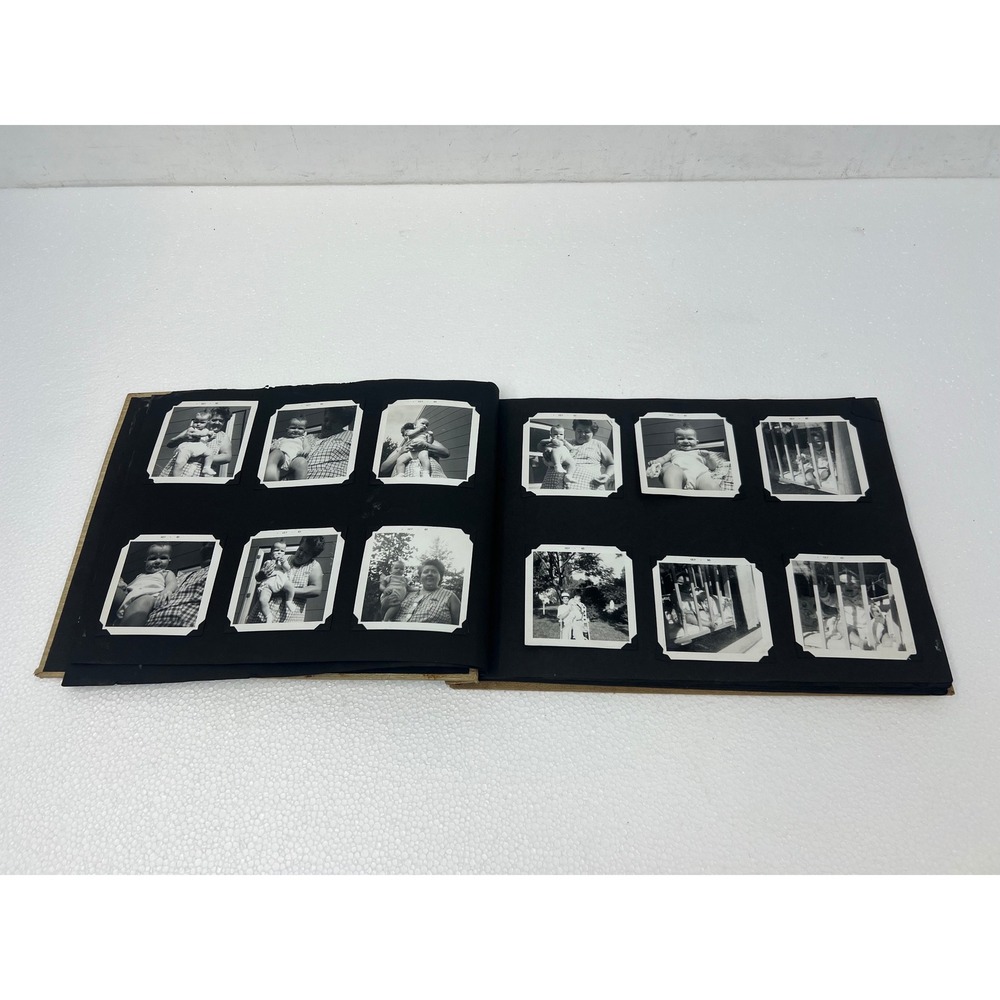 Vintage 1960s Family Photo Album Black & White Snapshots 1965 1966 Scrapbook